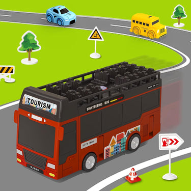 2in1 Deform Double Decker Bus Adventure Track - Red